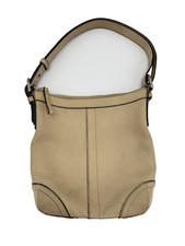 Coach Shoulder Bag F12319 Beige Pebbled Leather Adjustable Strap 2008