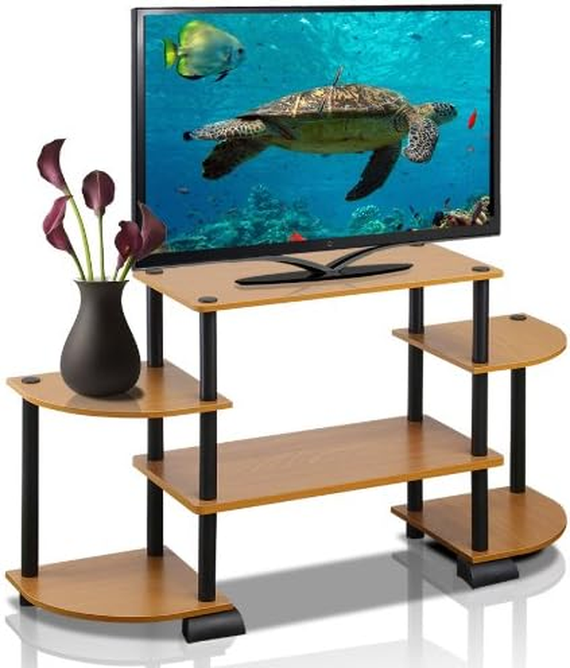 TurnNTube Rounded Corner TV Entertainment Center, Espresso/Black eBay