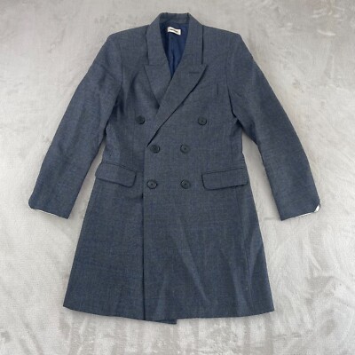 ZADIG&VOLTAIRE ラメ チェスターコート ネイビー S ZADIG & VOLTAIRE Mina Carreaux Coat Jacket Women XS Grey Wool