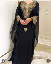 Eid SALE Stylish Kaftan Farasha Gown Hand Work Dubai Abaya Long Moroccan Dress