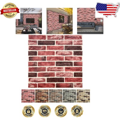 Stylish and Waterproof 3D Faux Brick Panels - Easy Install, 52 Sq.Ft Coverage