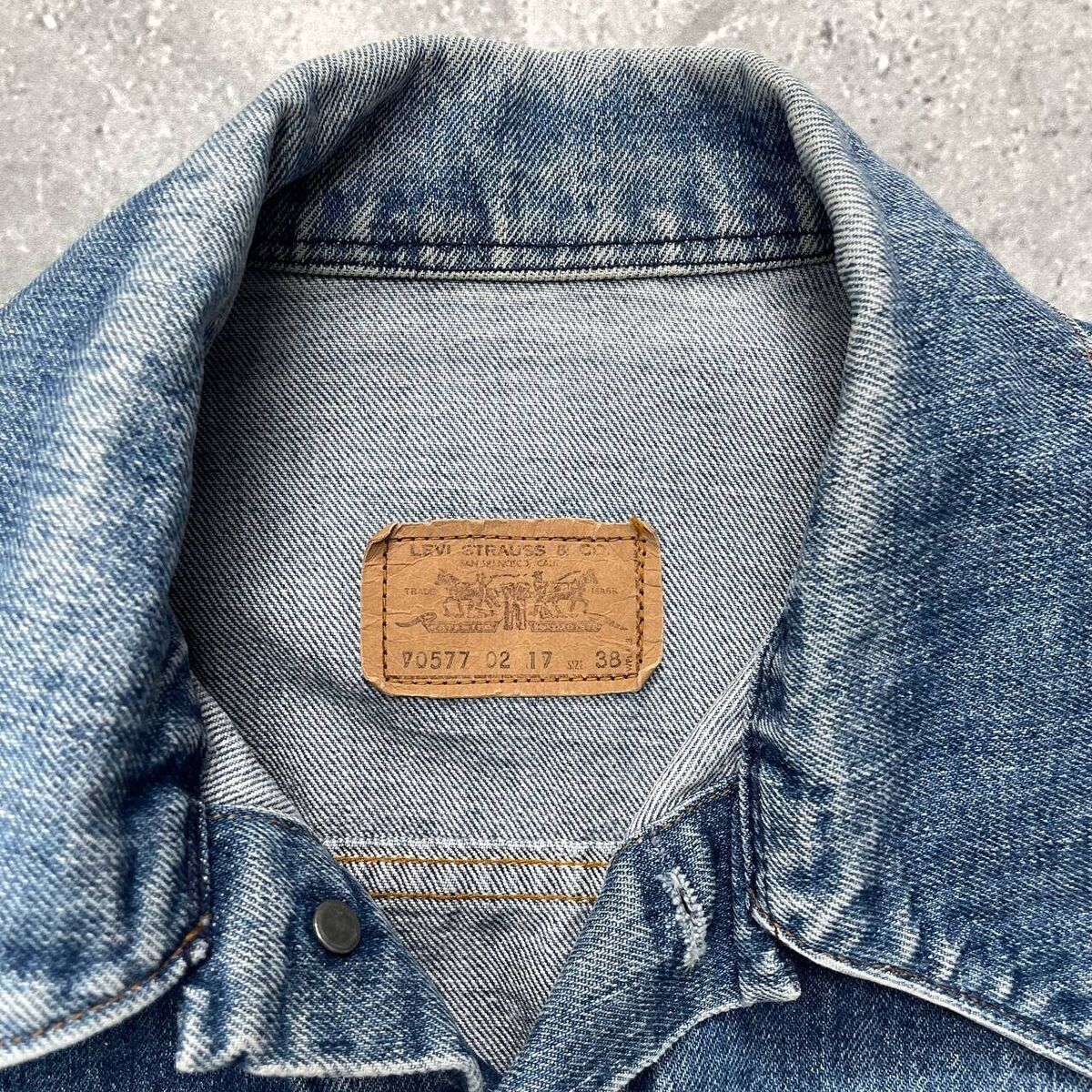 Vintage 70s Levis 70577 Orange Tab Type 3 Trucker Denim Vintage 70s Levis 70577 Orange Tab Type 3 Trucker Denim
