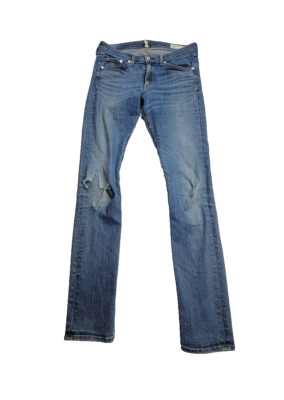 Rag & Bone Women's Sz 30x29 (MEASURED) For Intermix Distressed Blue Skinny Jeans