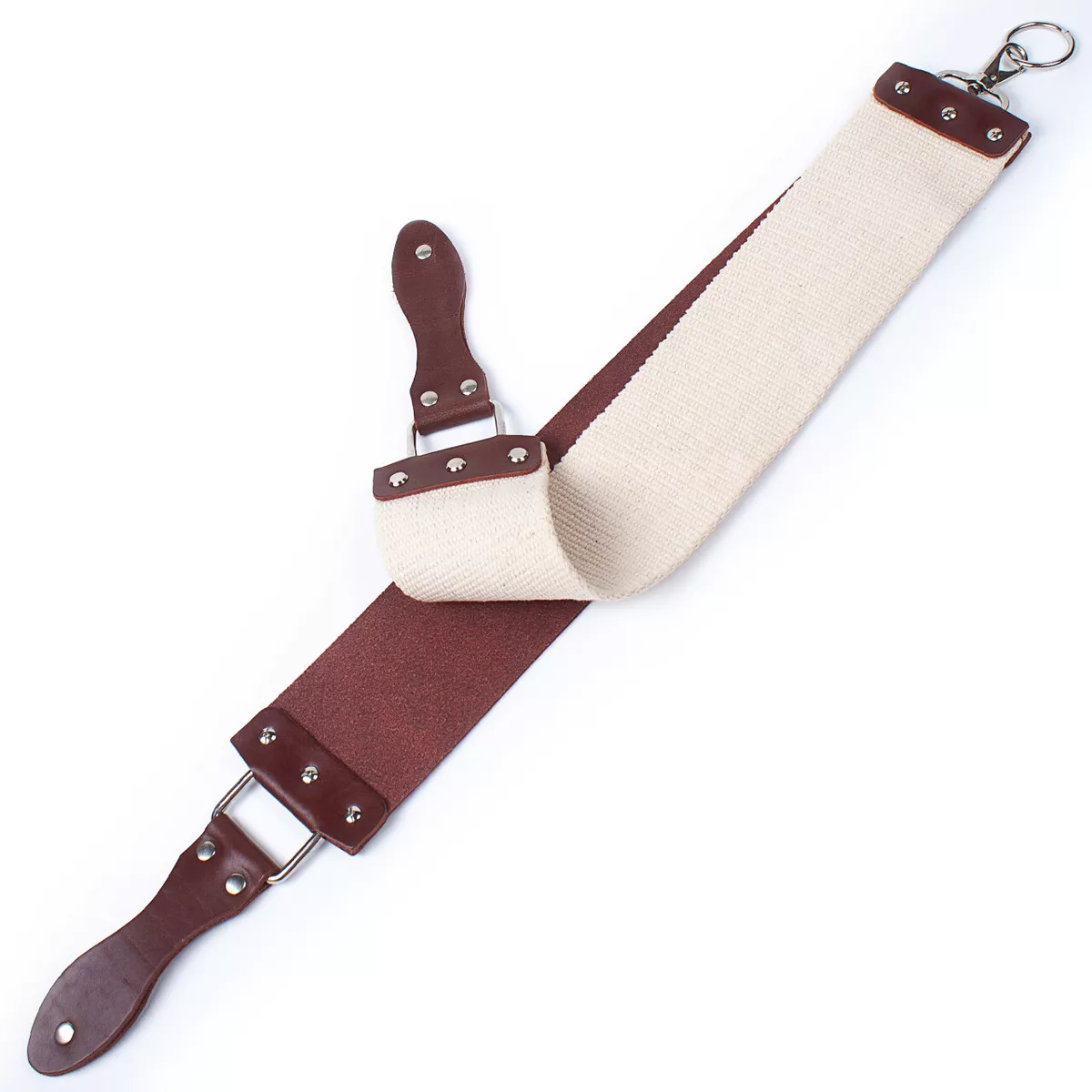 Barber s Latigo Leather Straight Razor Strop. Dual Strap brown STAMESKY