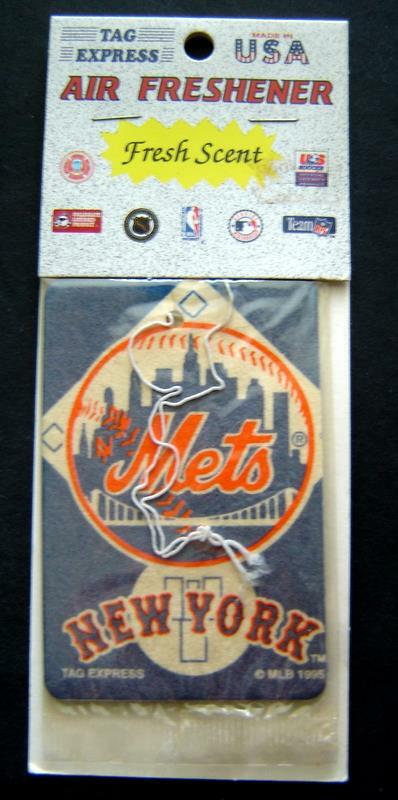 New York METS Baseball Air Freshener Sealed in Package 1995 Tag Express