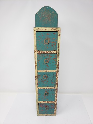 Indonesische/balinesische handgefertigte Holz weiß/grün hängende Schmuckschatulle Ständer - Bild 1 von 5