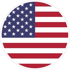 (NOT A PATCH) United States USA Country Round Flag Heat Transfer Vinyl Iron HTV