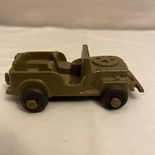 VINTAGE ORIGINAL LIDO TOY MILITARY ARMY JEEP PLASTIC 3" USA 1950's