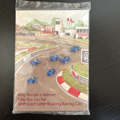 1983 Avon Roaring Racing Car Buttons Set of Six on Original Card Sealed