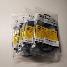 StarTech 1 m Black Straight Through Serial Cable DB-9 M/F pack of 4 cables NEW