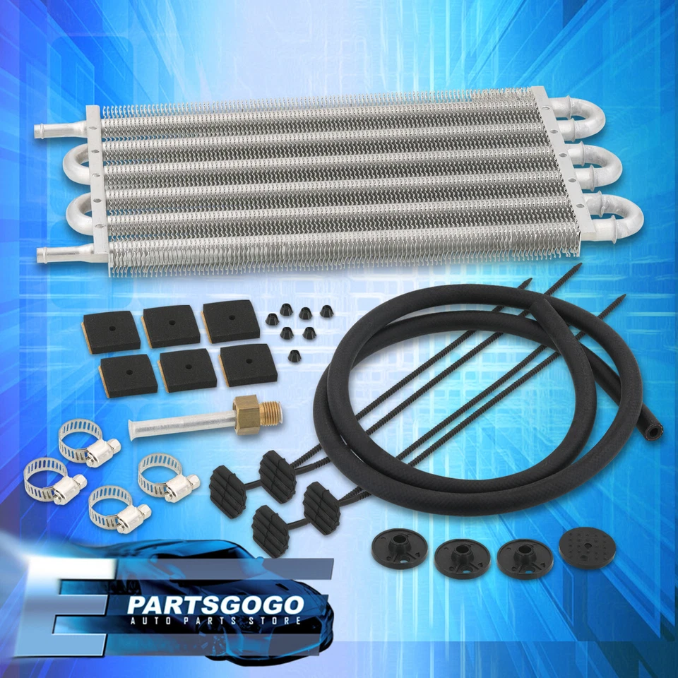 Universal Aluminum Oil Transmission Power Steering Cooler Kit 10" x 7.5" x 0.75" - Image 3 of 3