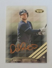 DANIEL ROBERTSON 2018 Topps Tier One GOLD INK AUTO SP 25/25 Tampa Bay Rays 