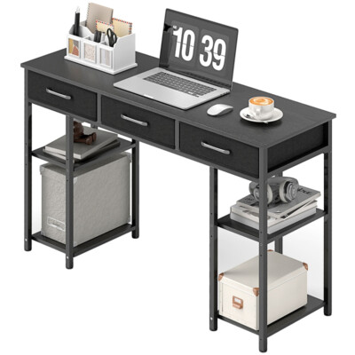 Computer Desk Office Writing Desk 3 Level Shelves for Flexible Organization