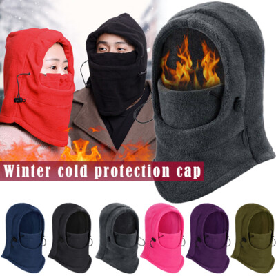 Hat With Mask Balaclava Ski Full Face Mask Winter Fleece Neck Warm Windproof Hat for ...