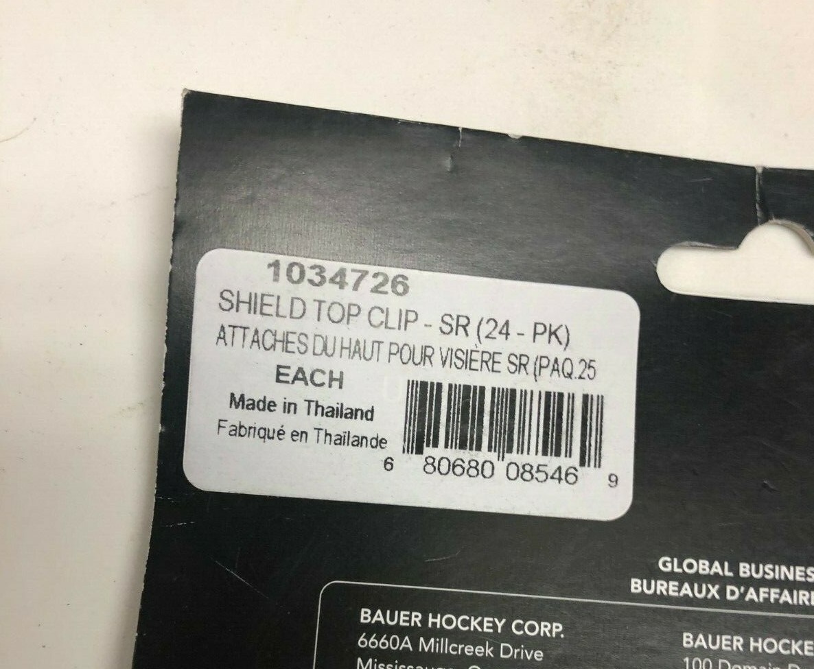 Bauer Hockey Helmet Shield Top Clip Kit! 24 Clips, Helmet Hardware Cage