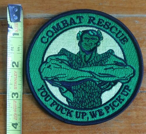 YOU F%#@ UP, WE PICK UP ~ Combat Rescue Jolly Green Giant ~ USAF Air Force PATCH - Foto 3 di 6