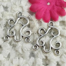 Free Ship 40 Pcs Antique Silver Earring Connectors 27X23MM H-1496