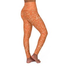 Hunting Orange - High Waisted Yoga Leggings AOP 