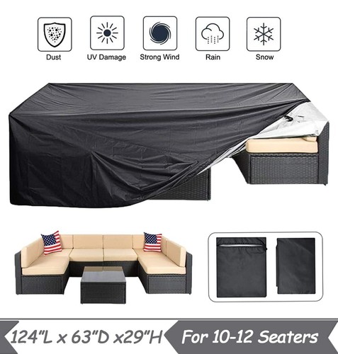 Patio Furniture Cover Waterproof Outdoor Sectional Sofa Set Covers Heavy Duty - Picture 3 of 9