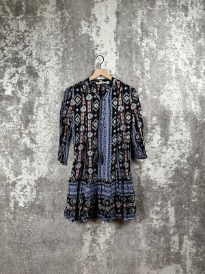 Holding Horses Dress XS Womens Anthropologie Long Sleeve Gauze Boho Midi Shirt