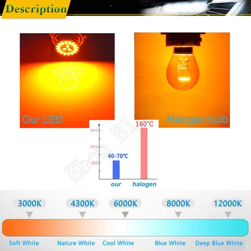 2 x 12V BAU15S PY21W 150° 19 SMD LED Amber Turn Signal Tail Indicator Light Bulb - Picture 5 of 6