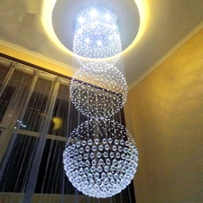 LED crystal chandelier Double staircase lamp hotel project light lighting 