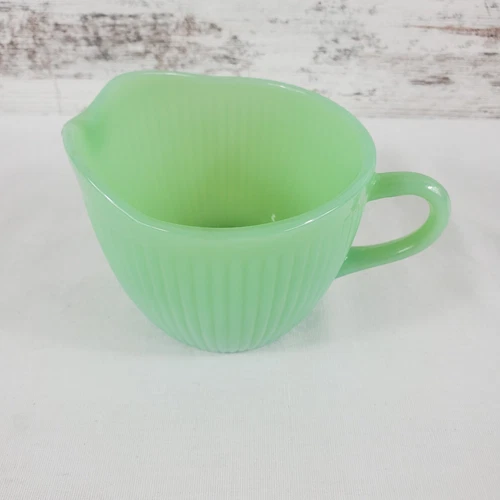 Vintage Jadeite Fire-King Oven Ware Creamer 3 Inch  Made In USA Jane Ray
