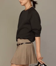 Anthropologie -Flat White Belted Skort