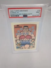 1989 topps nintendo #10 mr. sandman rc; mike tyson screen NES scratch off PSA 9