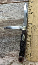 Vintage Western Knives 292 2 Blade Folding Knife USA Faux Bone Brown