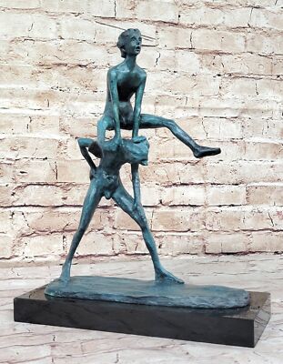 Collectible Kids Leapfrog Playful Bronze Sculpture Art Deco Home Decor Figure