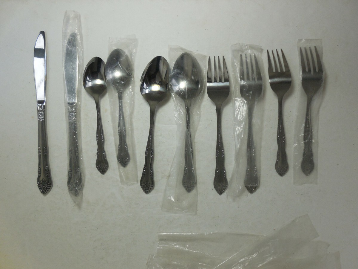 Rogers Stainless Flatware Korea Dream Rose Pattern 10 Pieces | eBay