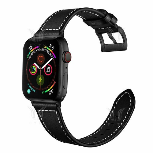 Correa para reloj Apple Watch Series 9/8/7/6/5/4/3 SE clásica de cuero genuino - Imagen 14 de 25