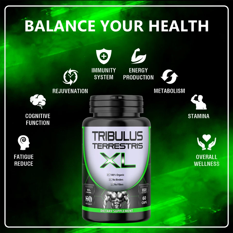 TRIBULUS TERRESTRIS 180 Cápsulas 96% SAPONINAS 7500mg Suplemento Orgánico Fitness Foto 3 de 4