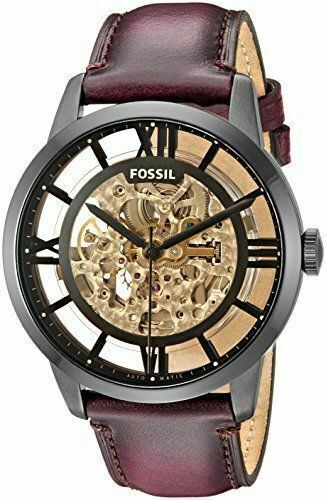 Fossil Townsman ME3098 Automatic Skeleton Dial Men's Watch - Dark Brown for  sale online | eBay