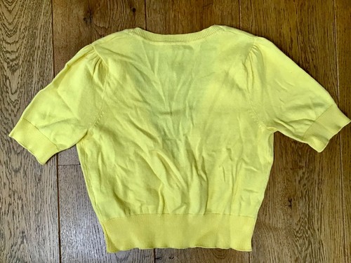 NEW NEW LOOK SIZE 6 YELLOW CROPPED SHORT SLEEVE CARDIGAN RRP £15.99 BARGAIN! - Picture 5 of 5