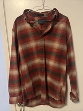 Pendleton Shirt Mens L Red Plaid Button Up Long Sleeve Mason Flannel Top Casual