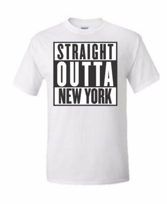 Straight Outta New York NYC T shirt Tee 5 Boroughs New York City Graffiti