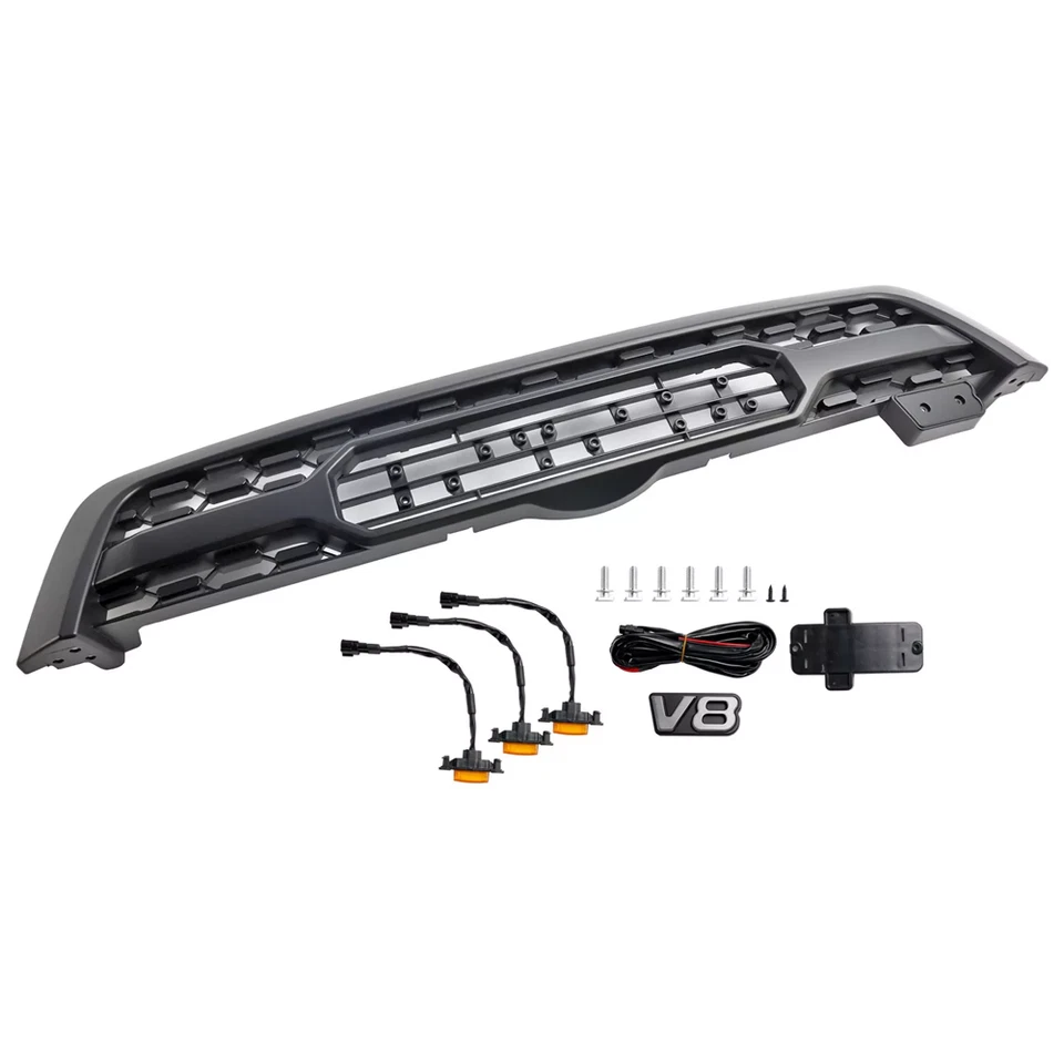 Parrilla delantera con luces LED y letras estilo TRD para Toyota Sequoia TRD 2005-2007 Foto 3 de 4