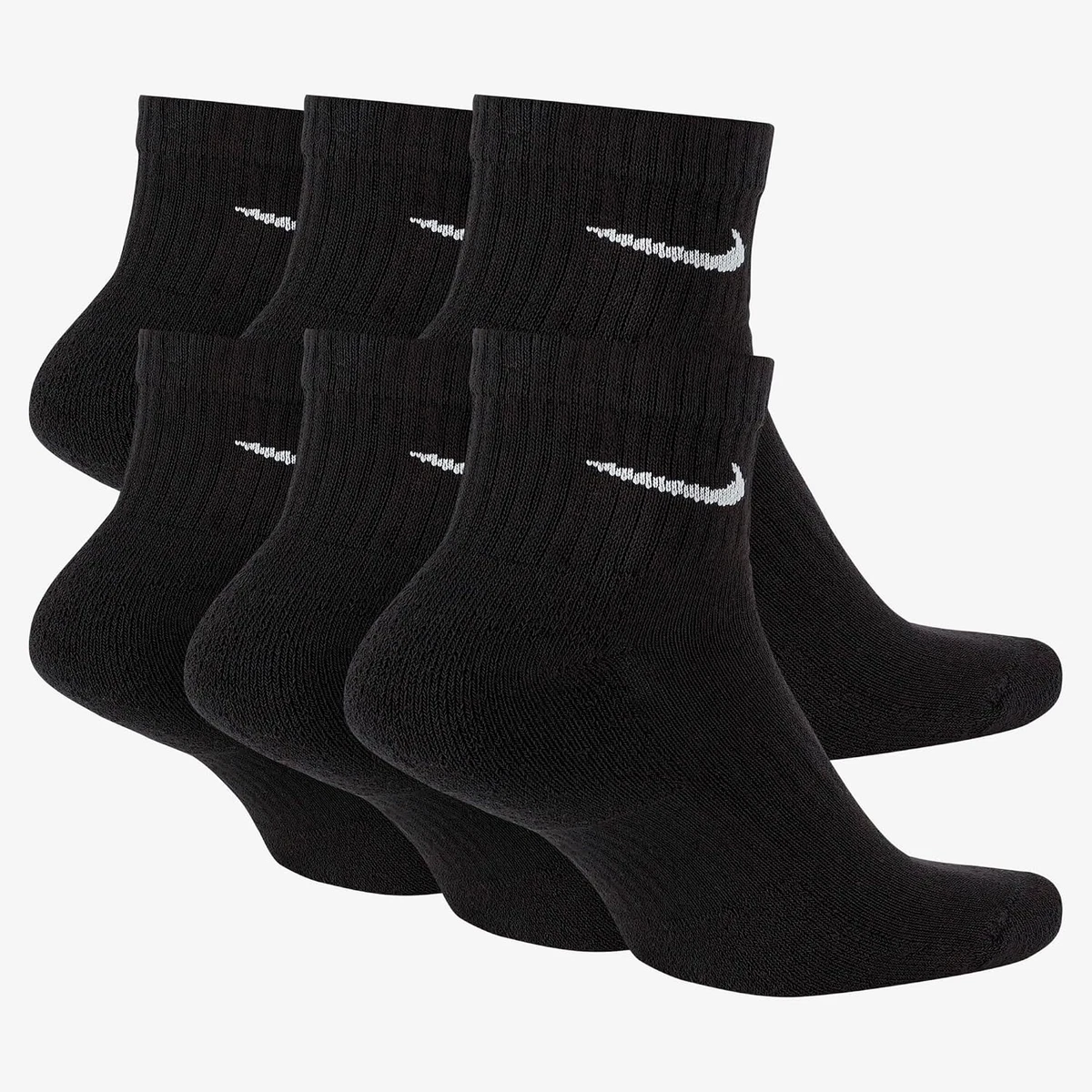 NIKE 6 X Sport Freizeit Socken Strümpfe 2X3er Pack SX7667, Farbe:Schwarz