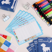 Puppy Whelping Supplies Kit Include 12 Puppy Shot Record Booklets 6 Record Nylon