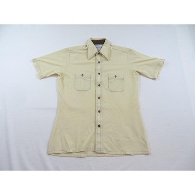 Arrow Doubler Doubler Shirt Western Style Button Down Sz 15.5 Beige 1970s