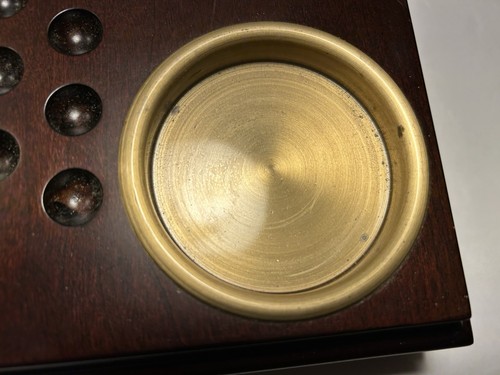 Vintage 2001 Bombay Wood & Brass Chinese Checker Board 16” - Picture 16 of 23
