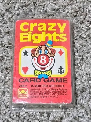 New Vintage Crazy Eights Card Game 4909-2 Western Publishing Company Golden