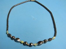Women's Hematite Beaded Necklace 16"
