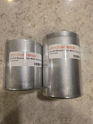 New CandleScience Making Tins Molds Pillar Concave 3'' Round