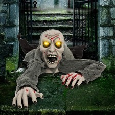 Halloween Zombie Groundbreaker leuchtend animiert Sound Blutfleck Deko Garten