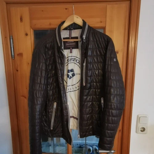 Great dark brown leather jacket Milestone men's size 54/XL hardly worn NP €299 video thumbnail