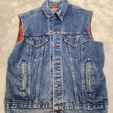 Vintage 1990s 90s Retro Bloke Levi s Women Denim Blue Vest Size M
