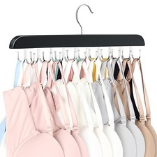 Bra Hanger for Closet, Tank Top Organizer 20 Hooks Capacity 1 Pack Black